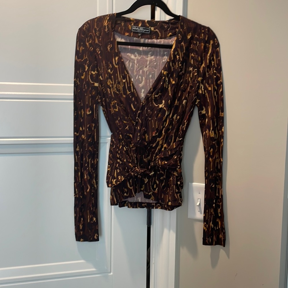 Cheetah print long sleeve blouse